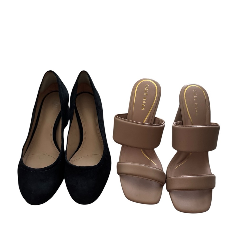 Pair of Nude and Black Heels - Cole Haan and Gianni Bini